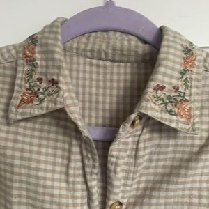COPY - Autumnal Embroidered Gingham Shirt